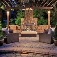 Fancy outdoor fireplace