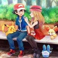 Ash and Serena kiss