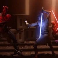 Asajj Ventress and Obi-Wan vs. Savage and Darth Maul