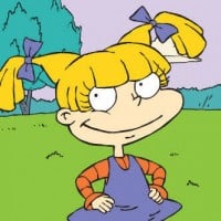 Angelica gets pizza in her hair