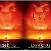 Image of the Backside of a Topless Woman in a Thong on the Poster for the