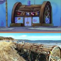 The Krusty Krab's design is based on a lobster trap