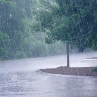 Outside in a Rainstorm