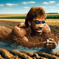 Jesus can walk on water, but Chuck Norris can swim on land.