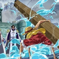 Luffy Jumps to the Plaza (Marineford Arc)