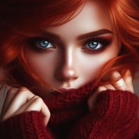 Red Hair and Dark Blue Eyes
