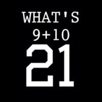 9+10=21