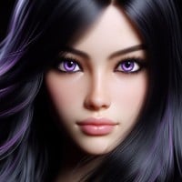 Black Hair and Purple Eyes