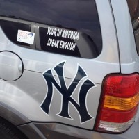 Your in America. Speak English.