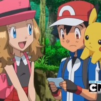 When she gave Ash's handkerchief back to him. (Ep. 7)